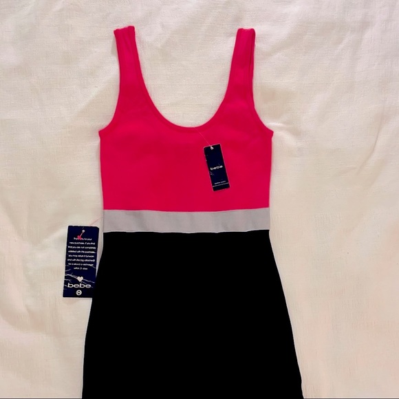 Bebe Color Block Flare Tank dress size M - Picture 10 of 11